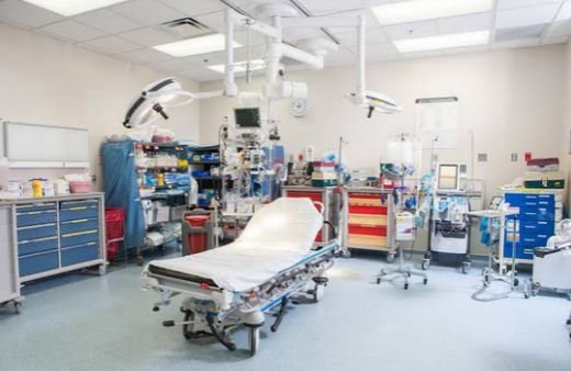 Clean sterile treatment room in a dermatology clinic in Hyderabad